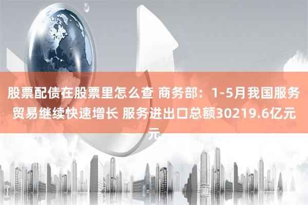 股票配债在股票里怎么查 商务部：1-5月我国服务贸易继续快速增长 服务进出口总额30219.6亿元